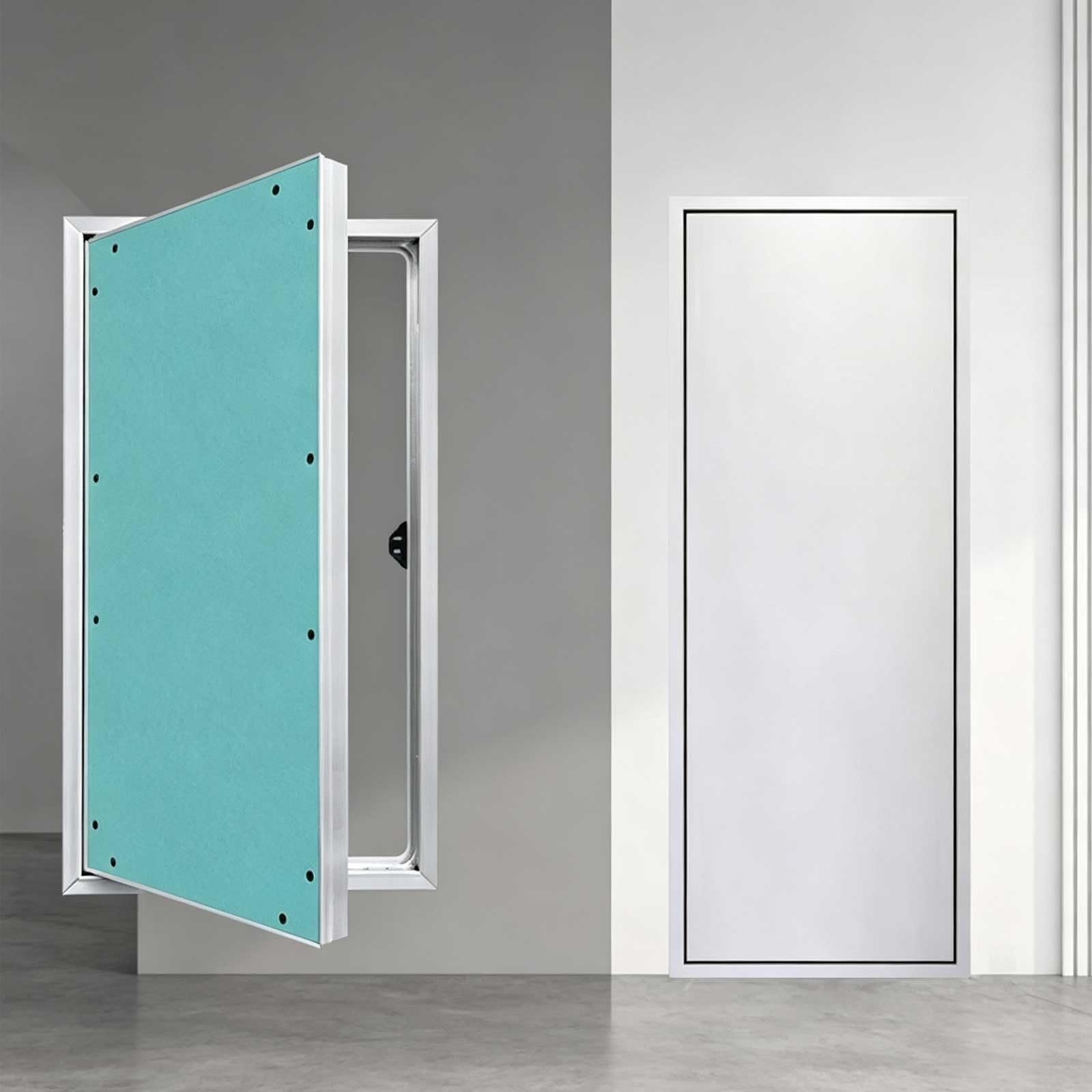 Trampilla Pladur, Pintable, Tapa Cuadro Electrico Rectangular Empotrada Oculta | Trampilla Acceso con Apertura de 120° para Paredes, Techos, Sistemas de Aire Acondicionado(400x600mm/15.7x23.6in)