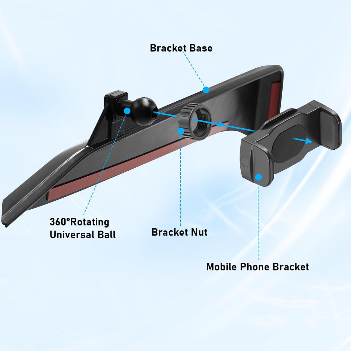 Soporte de teléfono móvil para Coche,Soporte de teléfono móvil Ajustable Giratorio 360°,para BMW X5 X6 X7 G05 G06 G07 2019-2023