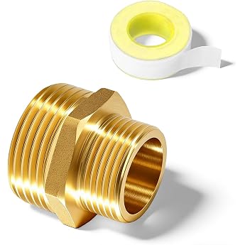 Brass Double Nipple Male Thread Reducing Nipple 1 Inch x 1 1/2 Inch