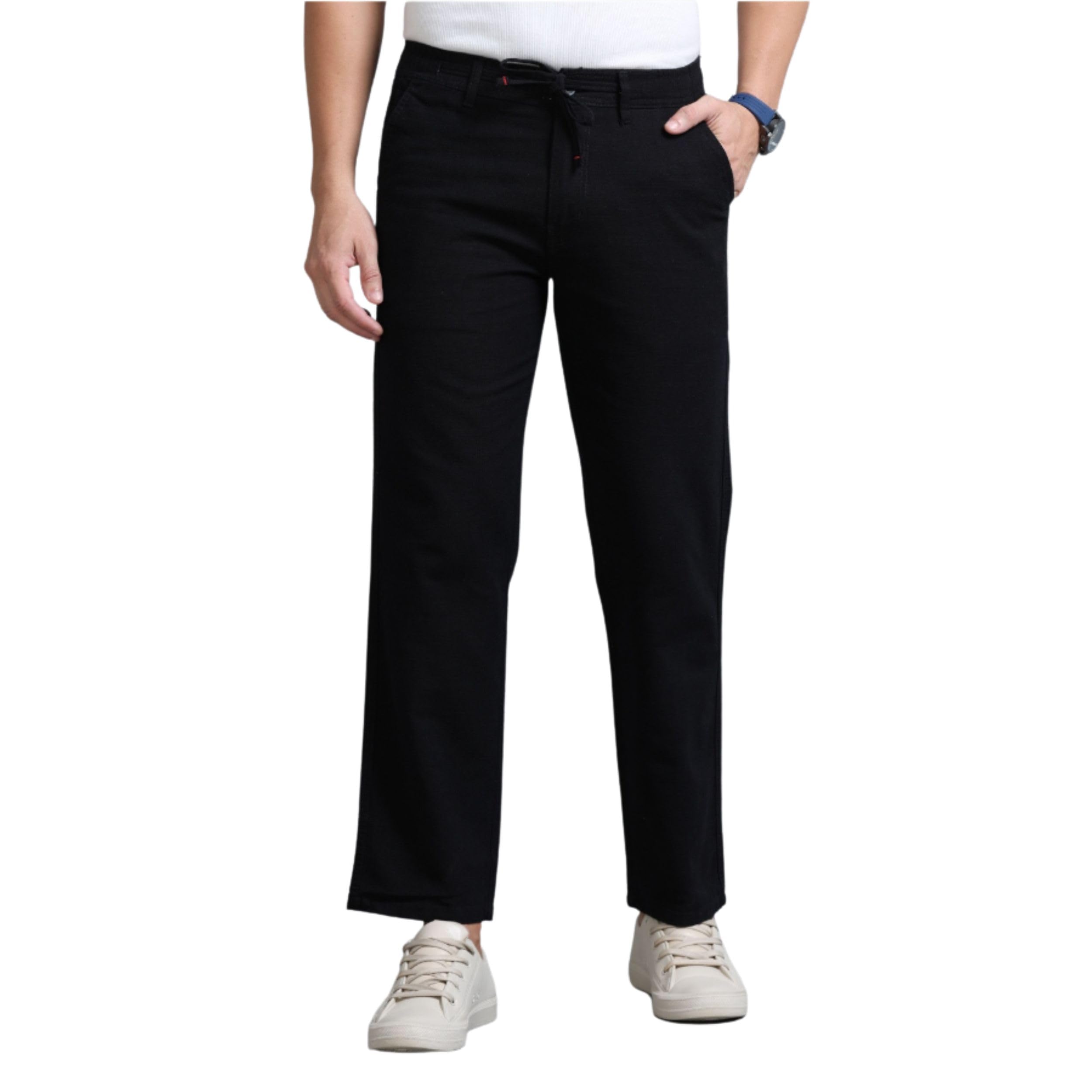 aurelion Men Linen Trouser Mid-Rise Relaxed Fit Drawstring Waist Soft Breathable Cotton Linen Pants Lightweight Summer Casual Regular Fit Trousers for Men-picture-22