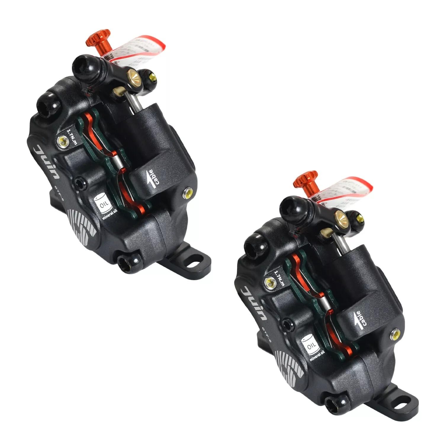 Set Pinze Freno Idrauliche Juin Tech GTF6 6 Pistoncini - Oro Per Bici Ciclocross E Gravel