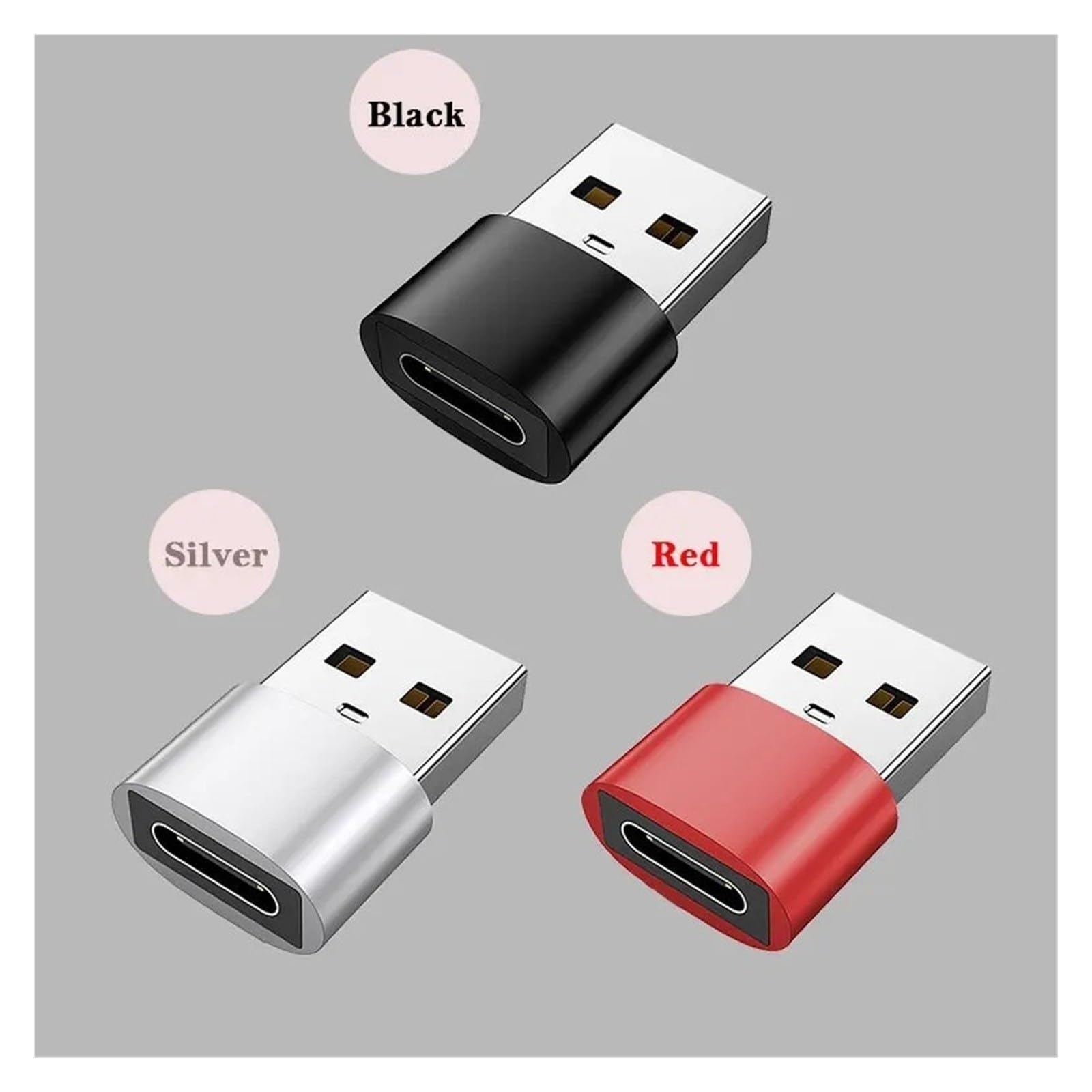5/10Pcs USB a Tipo C OTG Adattatore USB-A maschio a USB-C femmina per il trasferimento dati del computer portatile (nero - 5 pezzi)