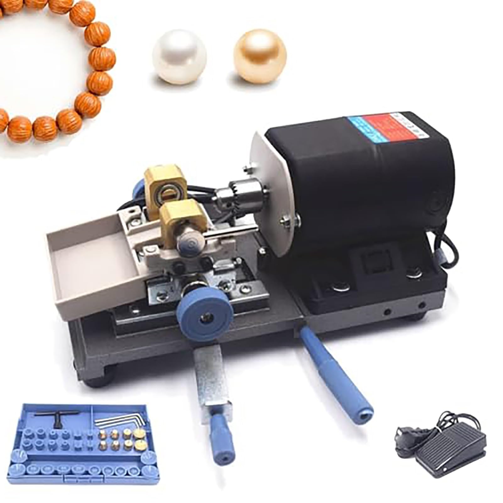 FHRKA Coral Driller Amber Holing Machine,450W Pearl Drilling Machine,Adjustable Speed 500-18000rpm,Perforated Bead Size: Φ4-Φ35mm