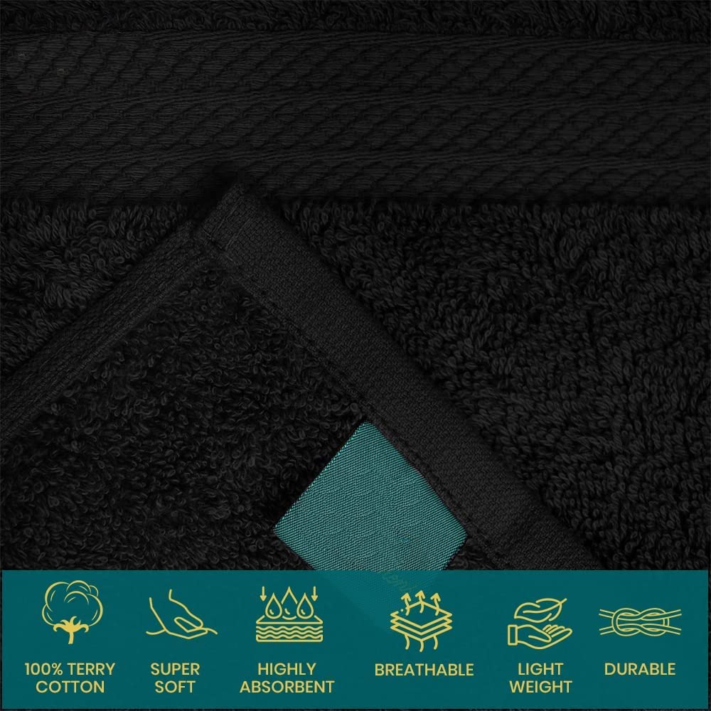 Textile Do 2 X Super Jumbo Charcoal Bath Sheets (100 x 200 cm) 100% Egyptian Cotton Extra Large Bath Sheet Towels Body Wrap Beach Towels (Black - Image 4