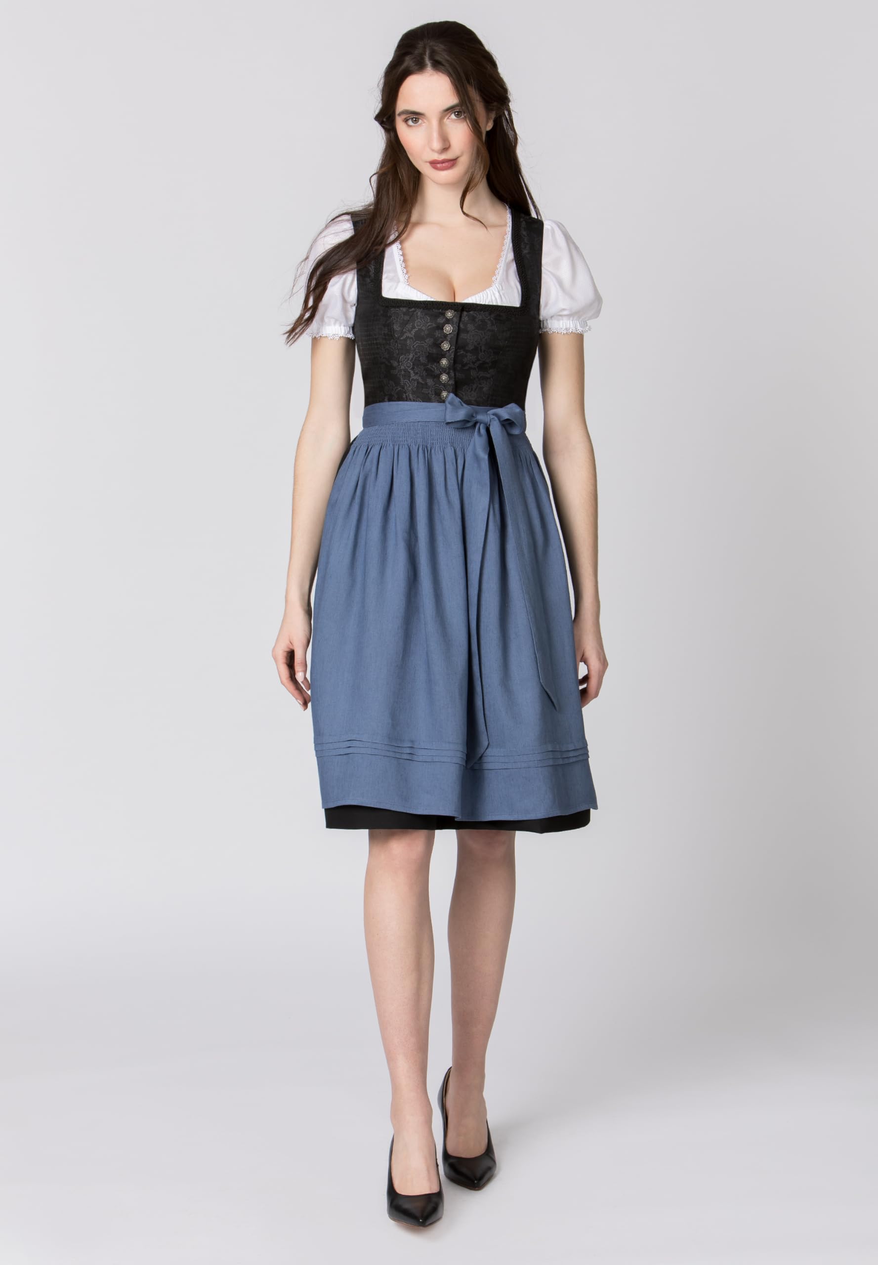 Stockerpoint Mina 52-56 - Grembiule Dirndl, colore: Blu fumo, blu fumé, 52-56