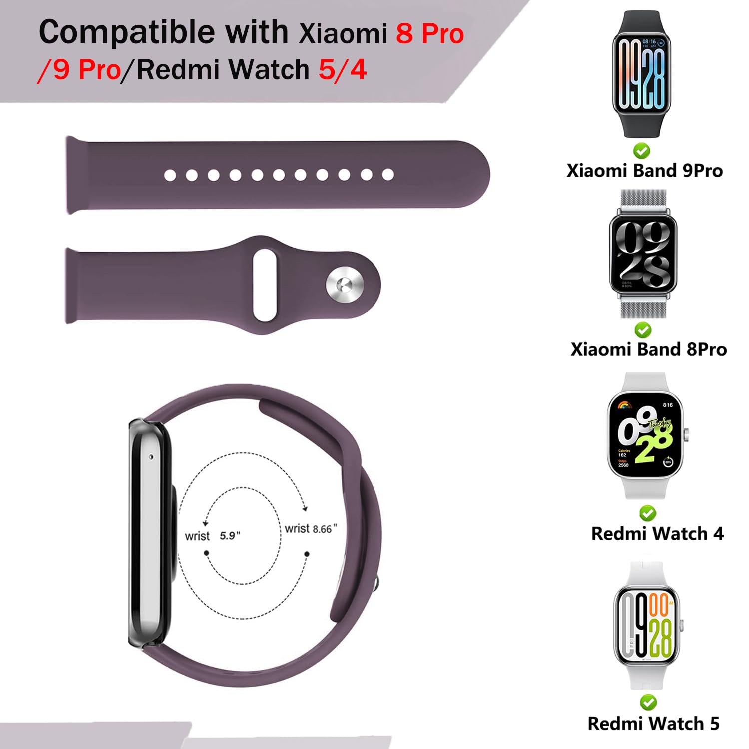 Miękki silikonowy pasek do Xiaomi Watch 8 Pro/9 Pro, pasek sportowy do Redmi Watch 5/4 Panowie Panie