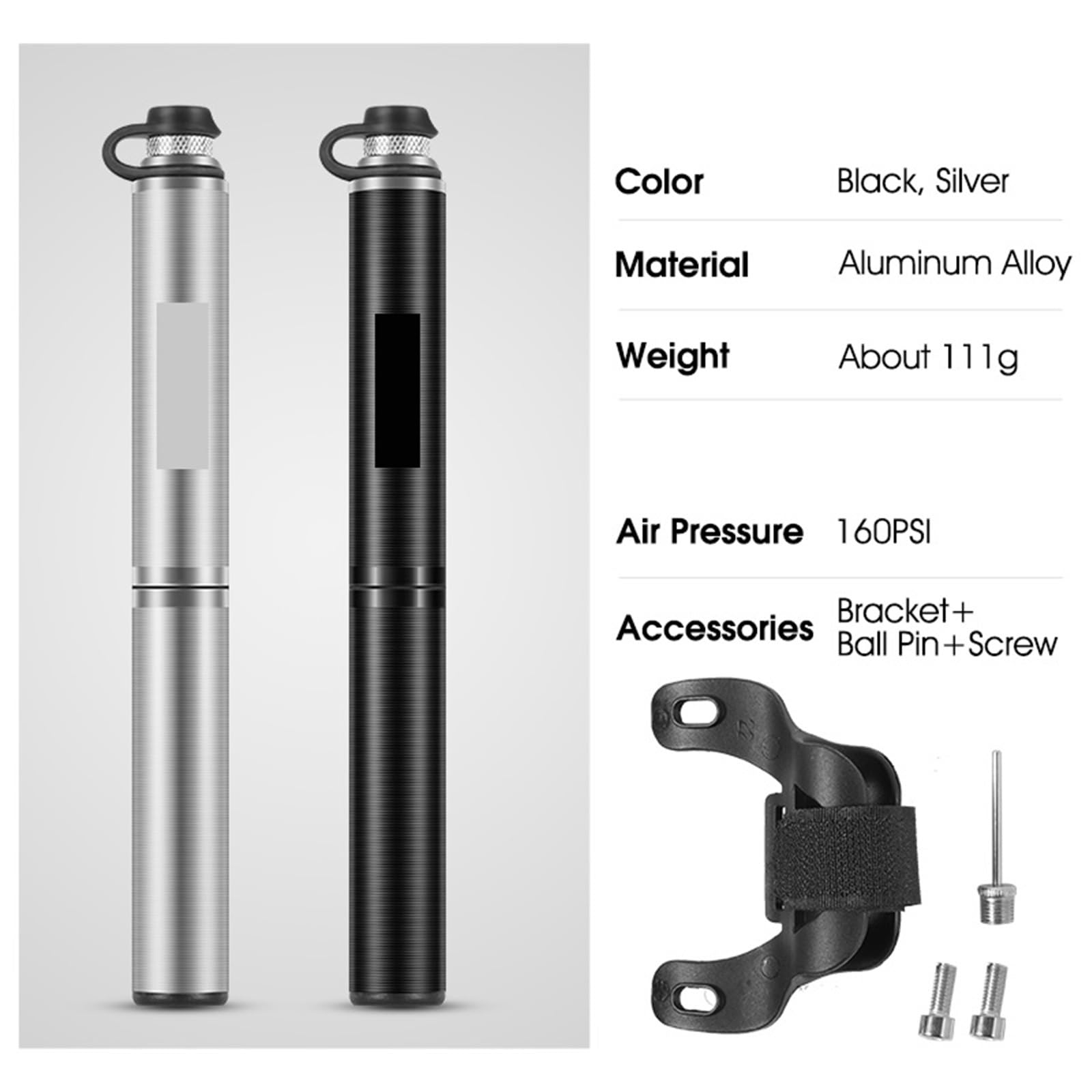 Pompa per Bicicletta Pompa da Bicicletta Portatile 160PSI Mini Pompa da Bici in Lega di Alluminio valvola di gonfiaggio MTB Accessori for Bici da Strada Pompa Bicicletta