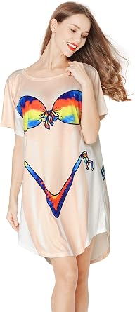 Bellady Rainbow Funny Bikini Shirts,Plus Size Swimsuit Cover Up for Women,Novelty Bathing Suit