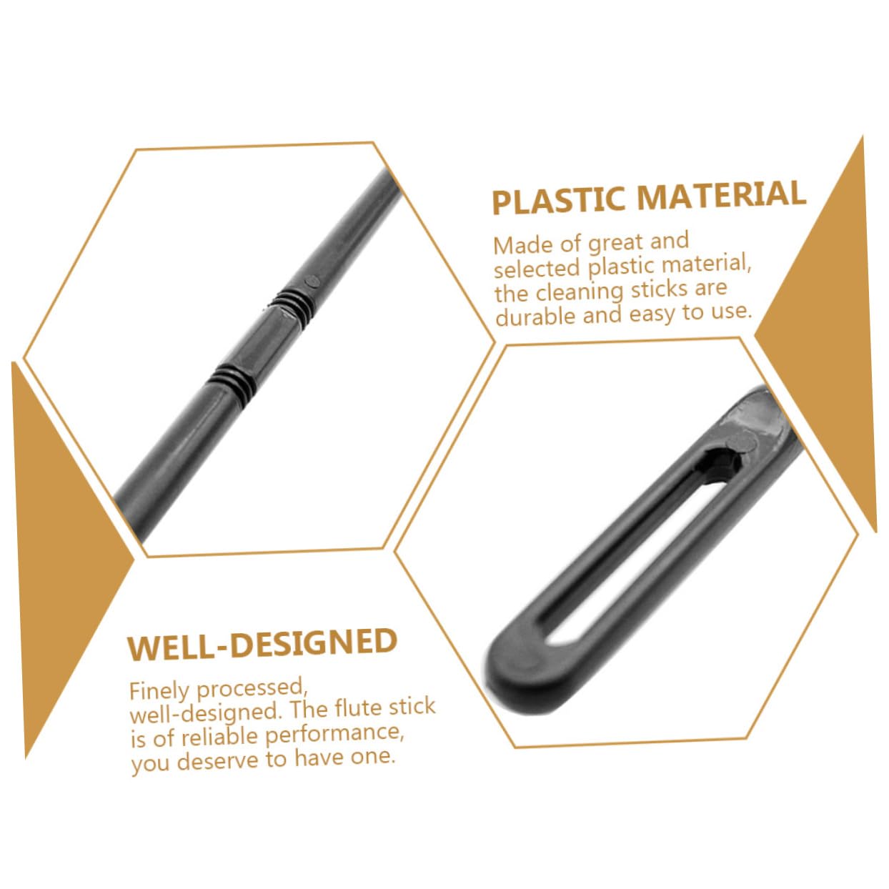 WHAMVOX Flute Accessories Pack 2 Non-s Scratch Cleaning Sticks for Flute Lightweight and Portable for Musicians