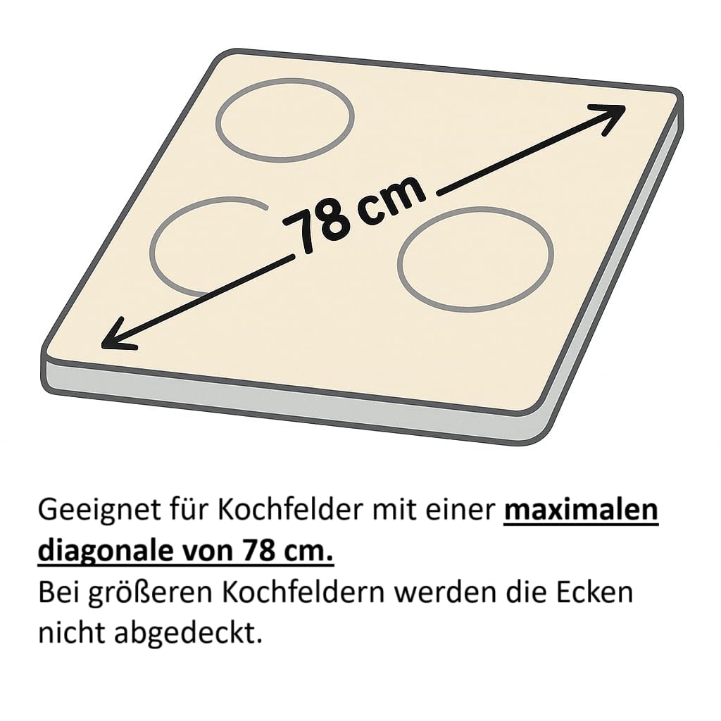 Edelstahl Gasherd Abdeckung Schwarz 60,5 x 52,5 x 5,5 cm Herd Abdeckplatte Kochfeld Abdeckung für Ceranfeld Induktion