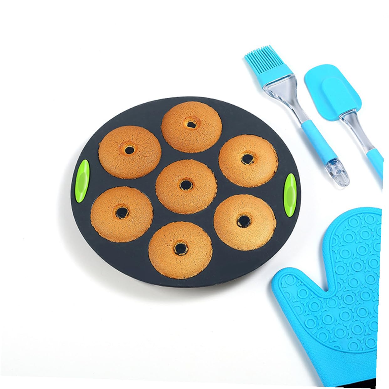 Toyvian Molde para Pastel de Silicona Gris 5 Piezas Kit para Hornear Pan Casero Resistente Altas Temperaturas Apto Horno y Refrigerador Utensilios Repostería Cocina Hogar