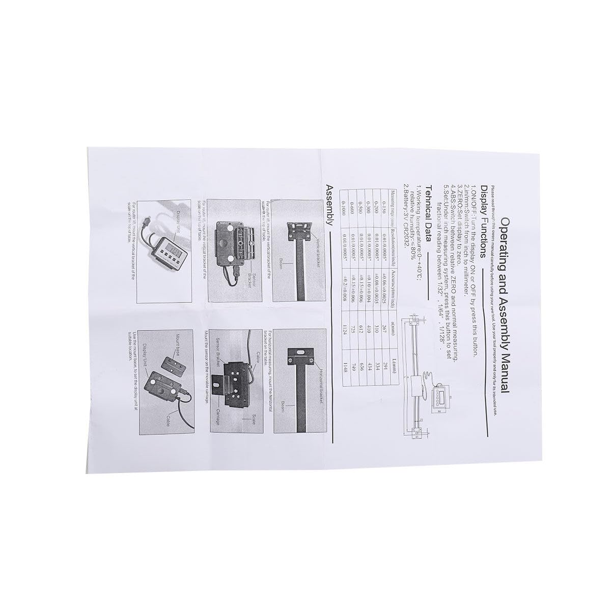 LCD Digitalanzeige Kit 0-300mm Digital Readout Kit Linearskala Anbaumeßschieber Präzises LCD-Ausleseset für Fräsmaschinen Drehmaschinen ±0,01mm Genauigkeit 3m/s