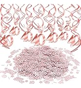 Konsait Rose Gold 40th Birthday Decorations for Women and Girl Bday Decor 40th Birthday Hanging S...