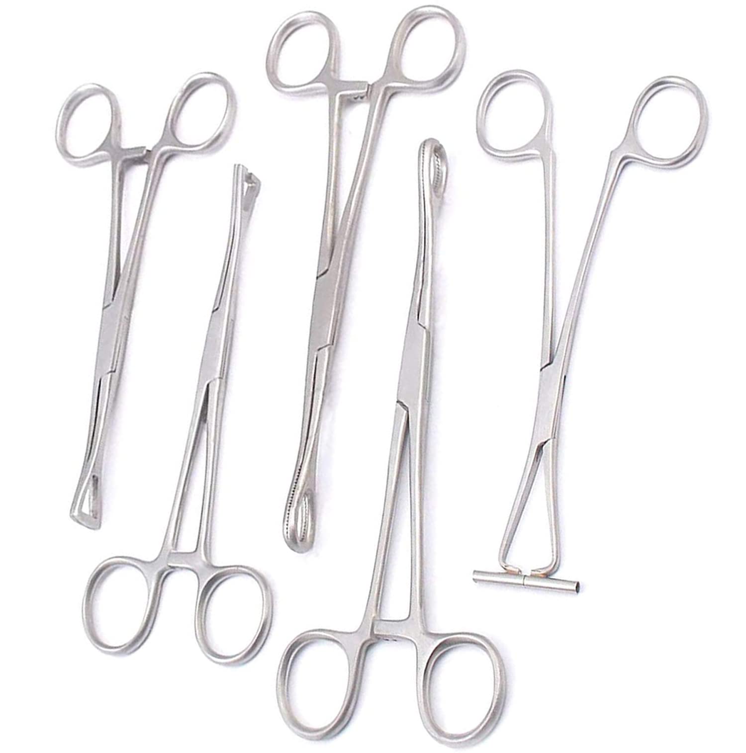 AAProTools 5 Pieces Body Piercing Instruments Kit Tools Penington Forceps Stainless Steel Instruments