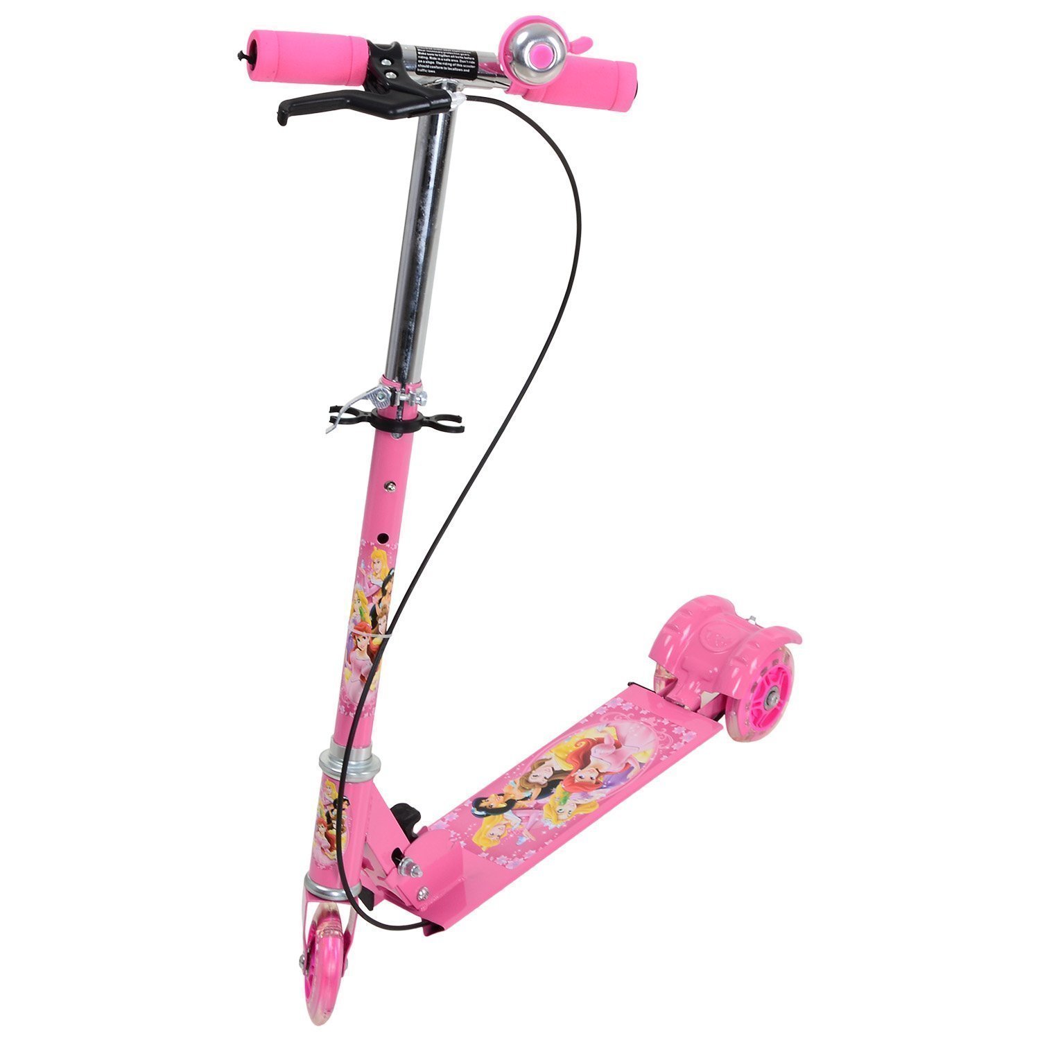 delzon 3 wheel foldable height adjustable metal and alloy scooter tricycle with break and bell for indoor & outdoor fun- Multi color