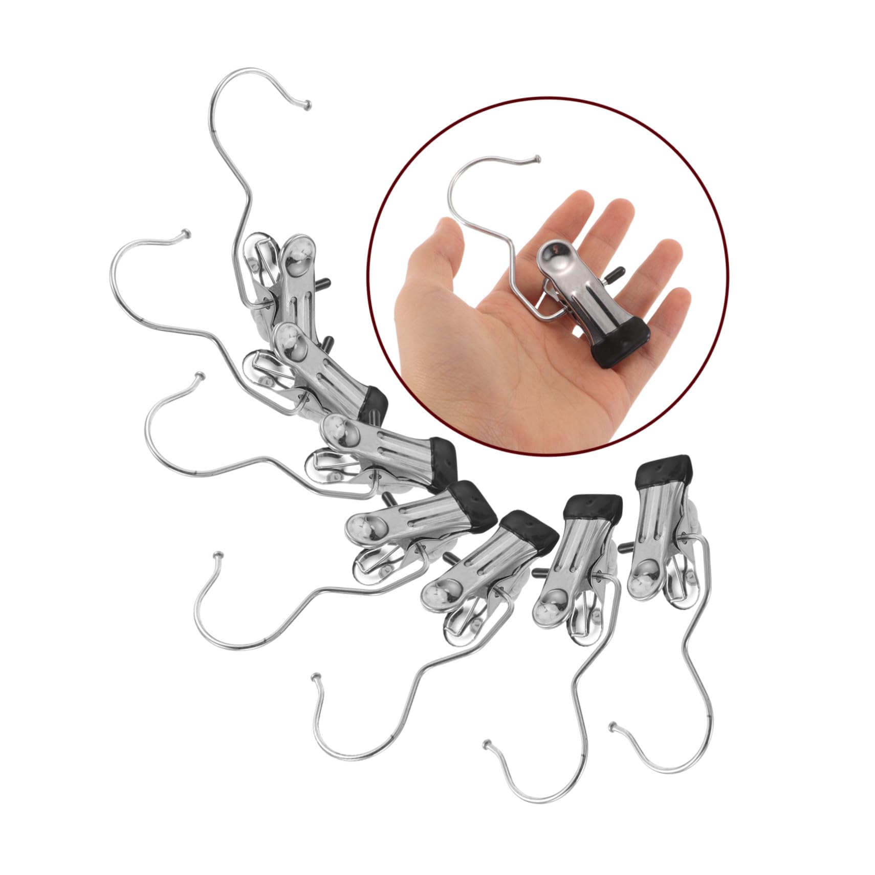 80 Pezzi Mollette in Acciaio per Bucato Clip Resistenti per Asciugare Calzini Cappelli e Asciugamani Ganci per Armadio e Viaggio