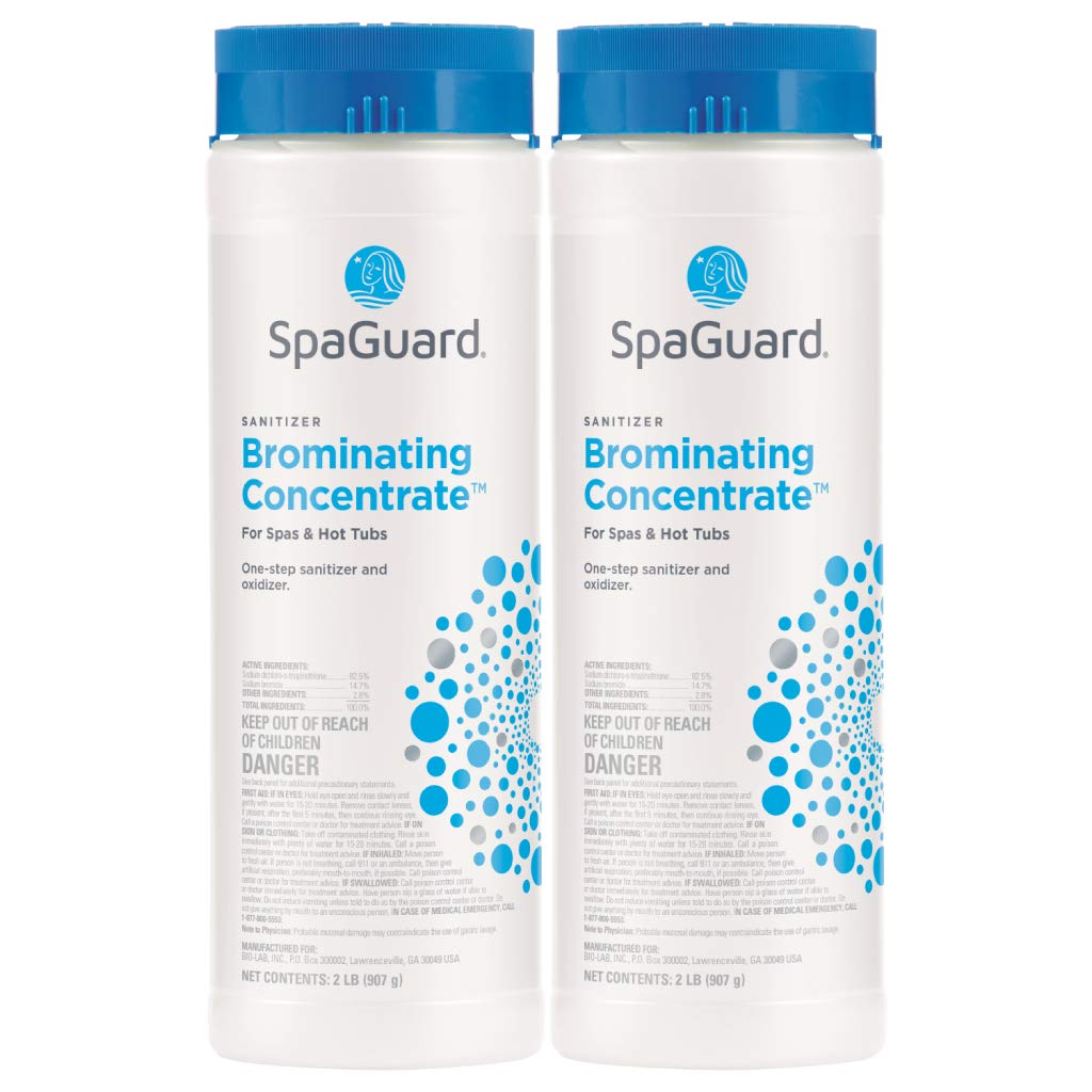 SpaGuard Brominating Concentrate for Spas & Hot Tubs, 14 oz, Pack of 2, One-Step Sanitizer & Oxidizer, pH Neutral, Easy to Use, Fast-Dissolving Brominating Granules