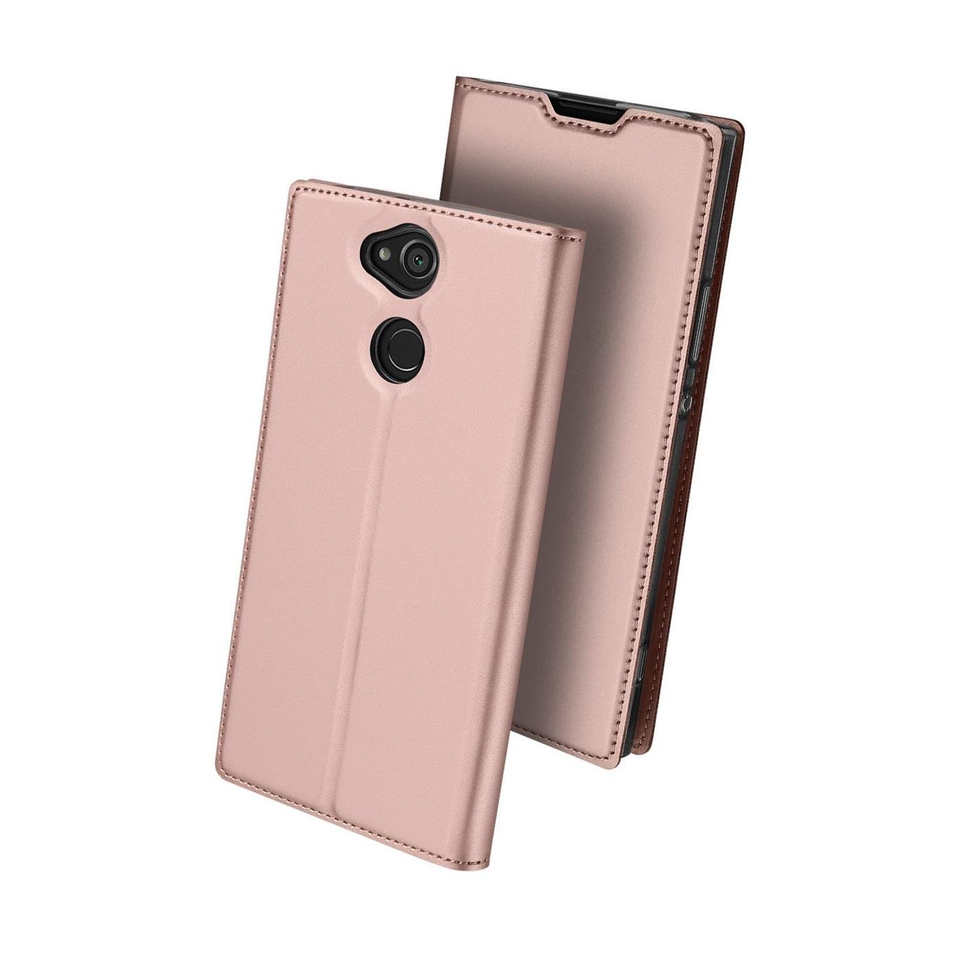 Verco Case compatible with Sony Xperia XA2, Flip Wallet Cover with Magnetic Closure for Xperia XA2 Phone Case - rose gold - Image 2