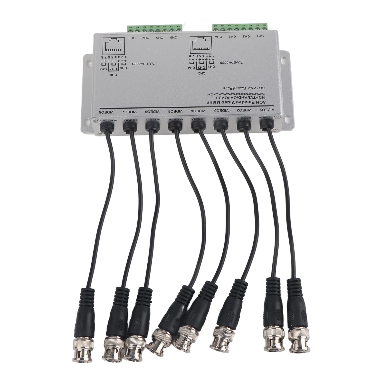 Video Balun, Video Balun Passivo 8CH, Adattatore Ricetrasmettitore Cavo BNC Maschio a UTP per Videoconferenze di Videosorveglianza