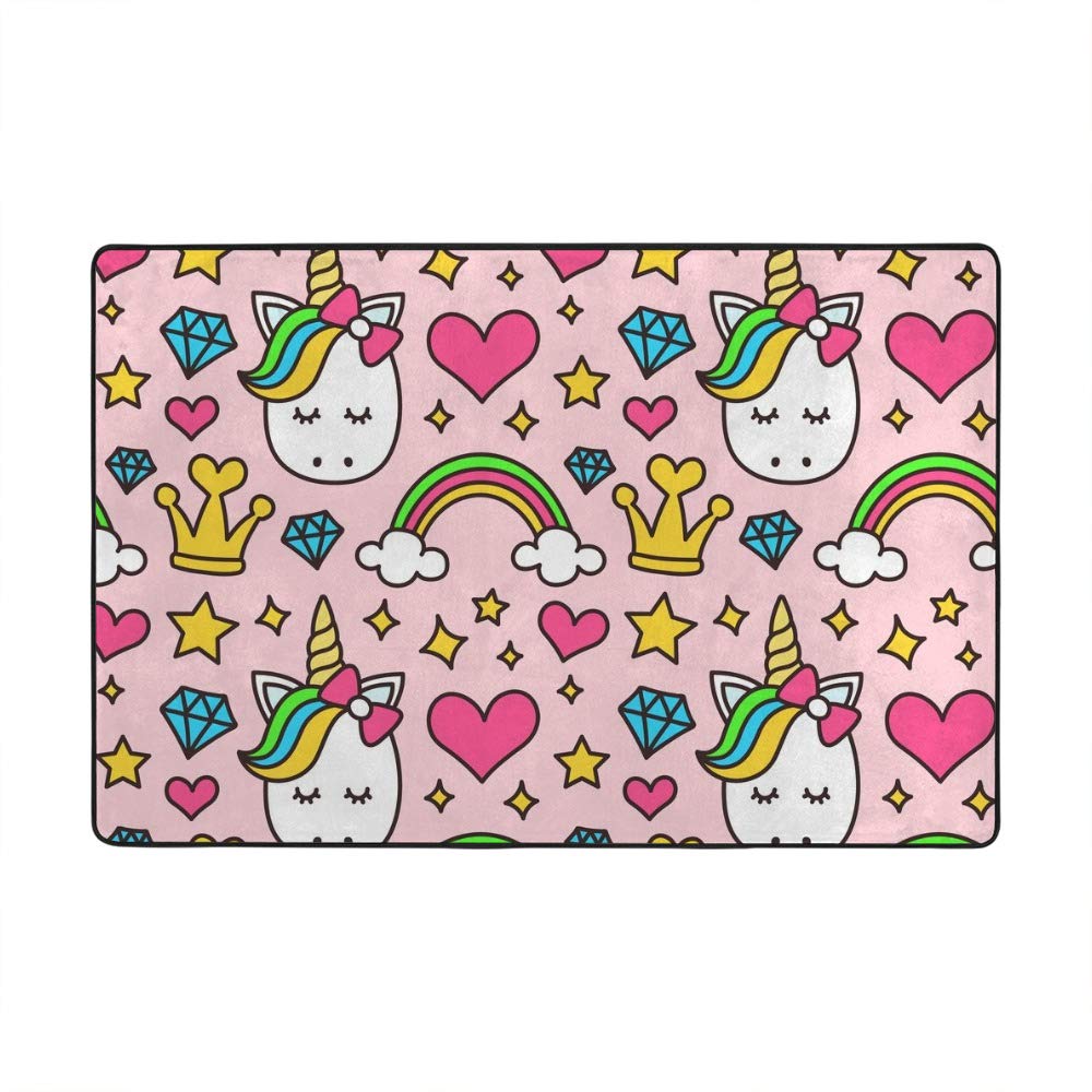 Tapis licorne rose en velours super doux le cadeau idéal pour décorer une chambre de fille