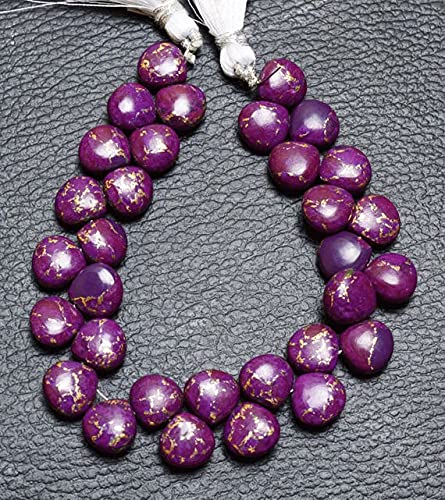 Turquoise mauve et cuivre perles coeur 9mm pour bijoux luxe