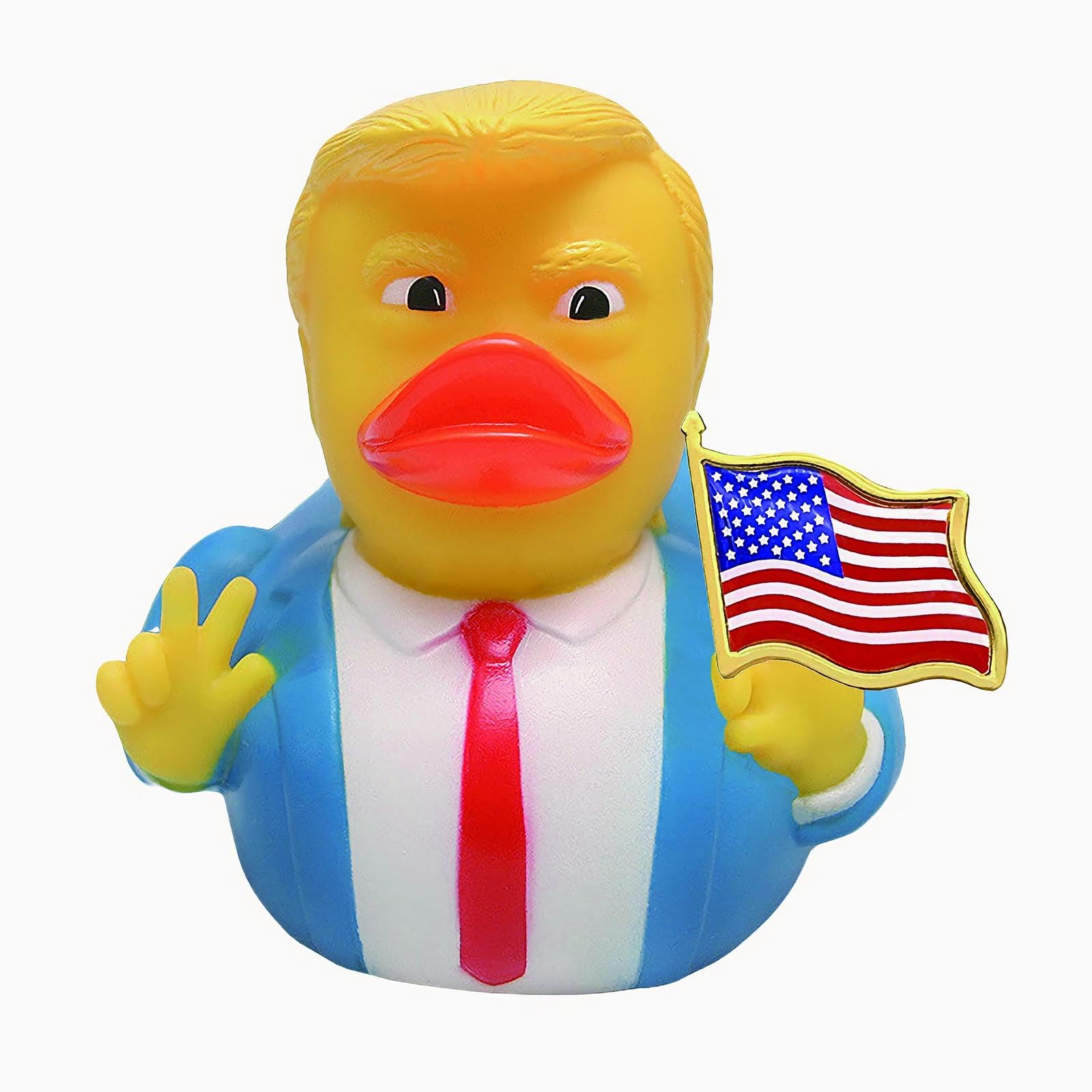 Wndxyg Bathtub Toys Trump Duck Holding aloft American Brooch Flag Trump Merchandise Lovers Bath Toys Trump Gift Collection car Decoration