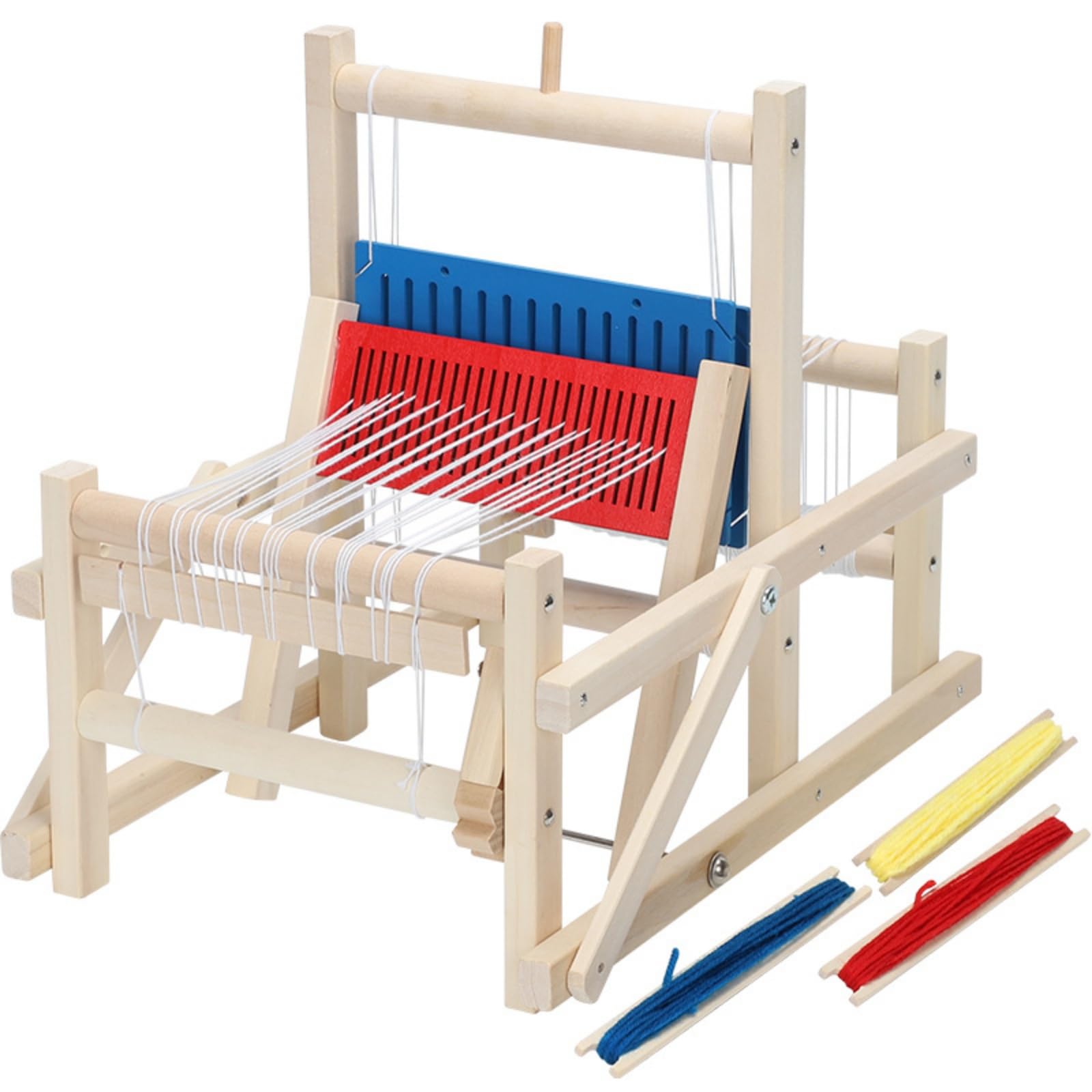KiBcsLic Gioco Creativo Telaio in Legno Kit Artigianale Fili Variopinti Sviluppa la Motricità Fine per Bambini