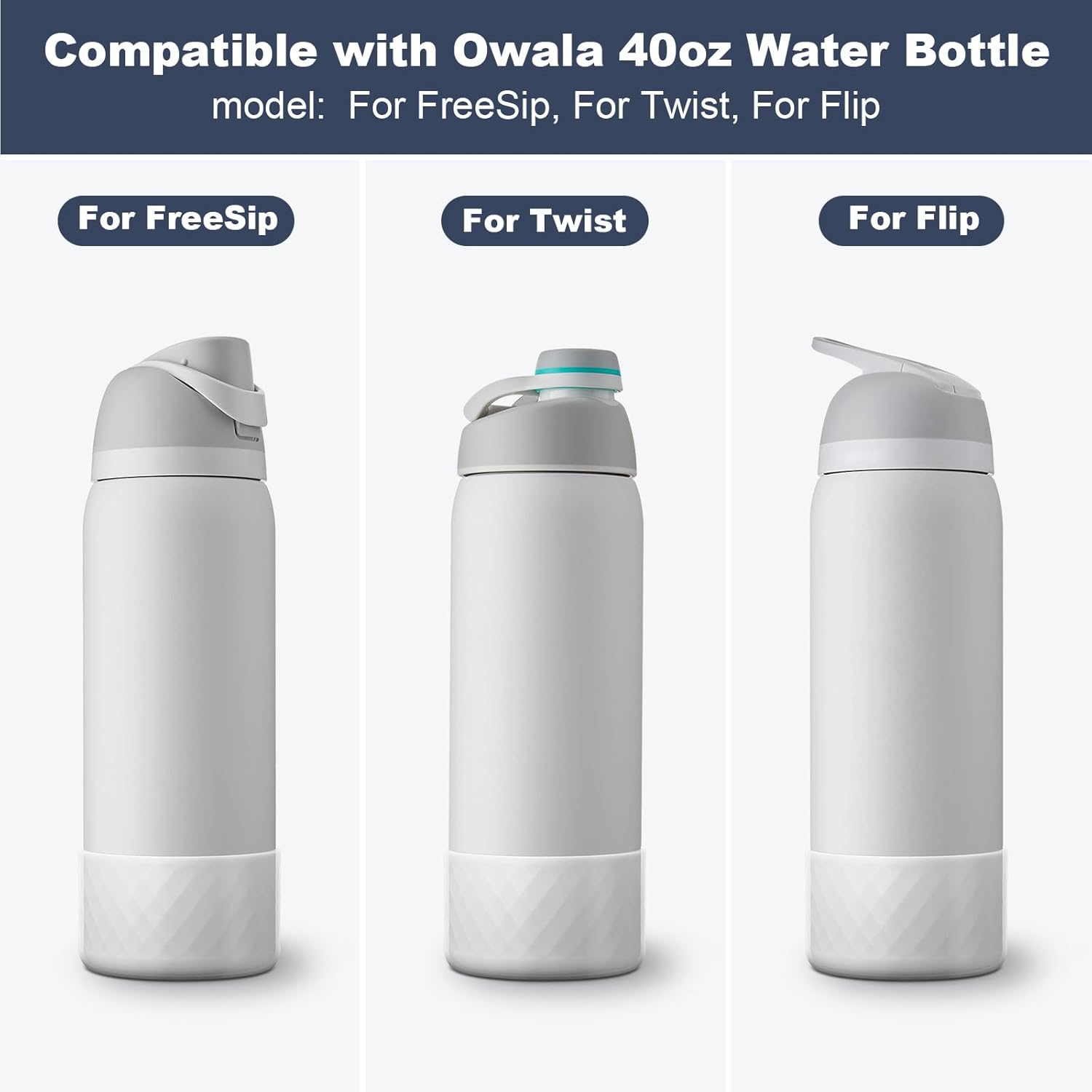 Silicone Boot for Owala Water Bottle 24 oz 32 oz 40 oz, Anti-Slip Protective Sleeve for FreeSip/Twist/Flip Stainless Steel Water Bottles Accessories - Image 2