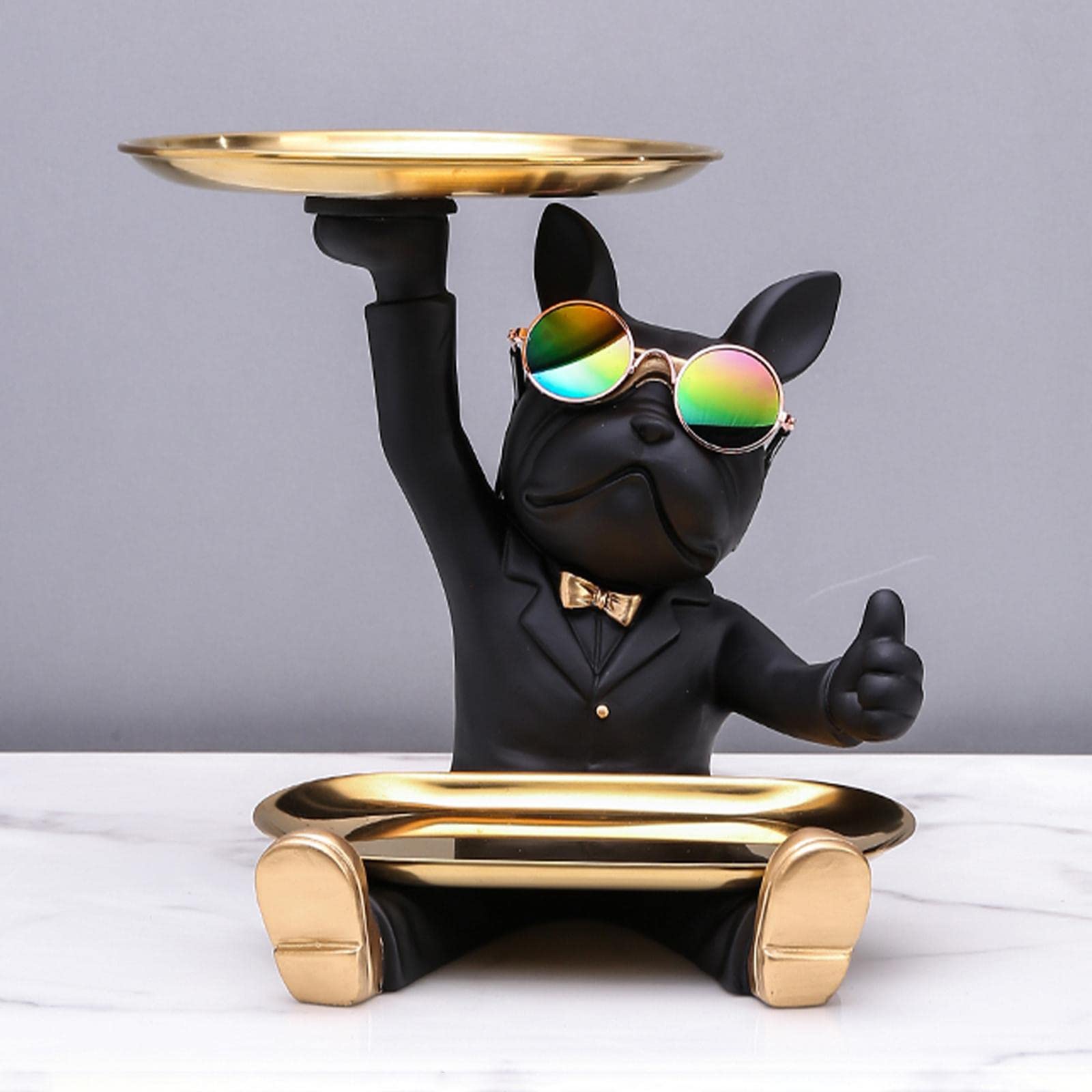Schicker Schlüsselanhänger in Hunde Skulpturform für Wohnzimmer Und Wohndekoration, Schwarz