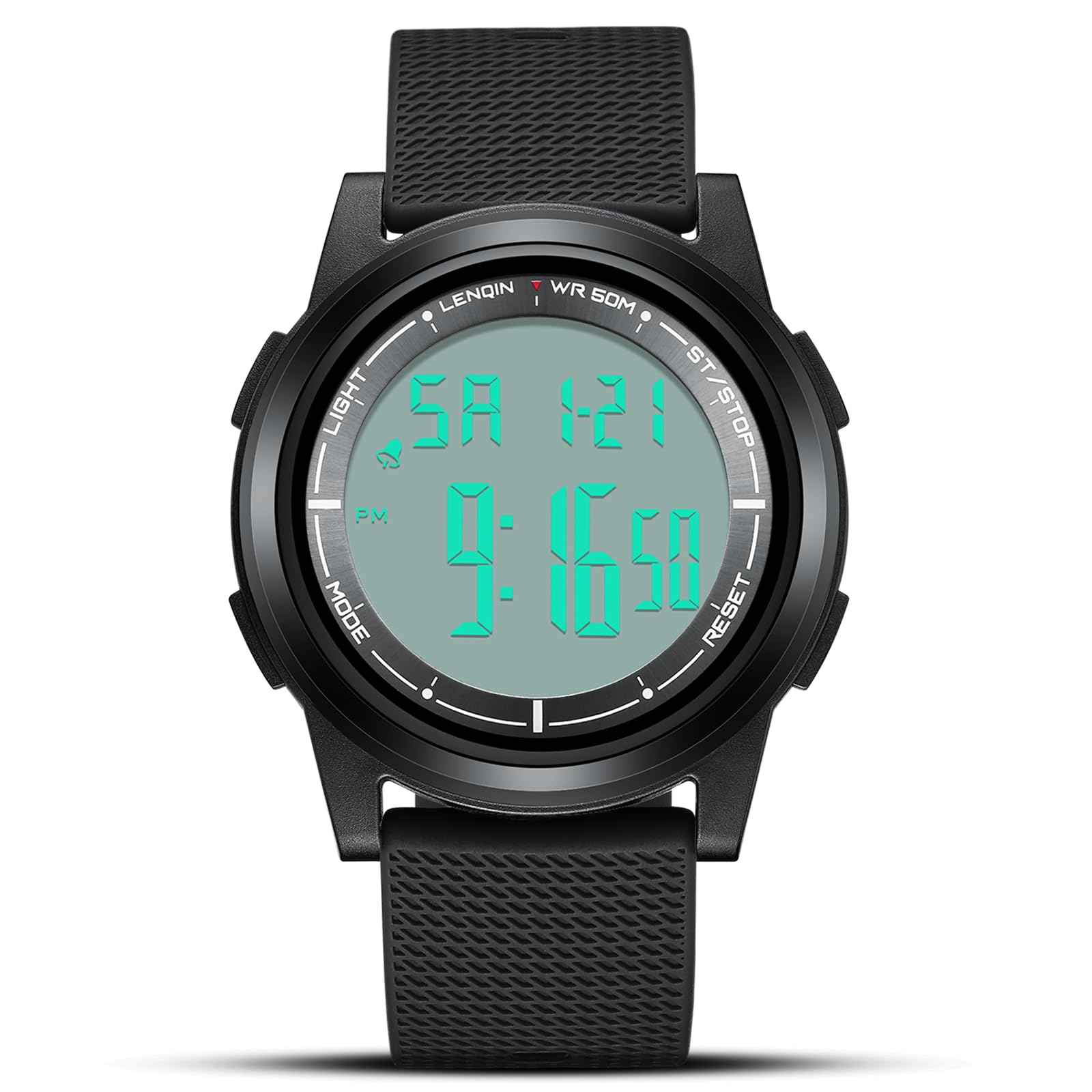 Mens Watches Digital Watch for Men Stopwatch 30M Waterproof Sports Watch Ultra-Thin Band Military Wrist Watches with LED Backlight/Alarm/Timer/Date