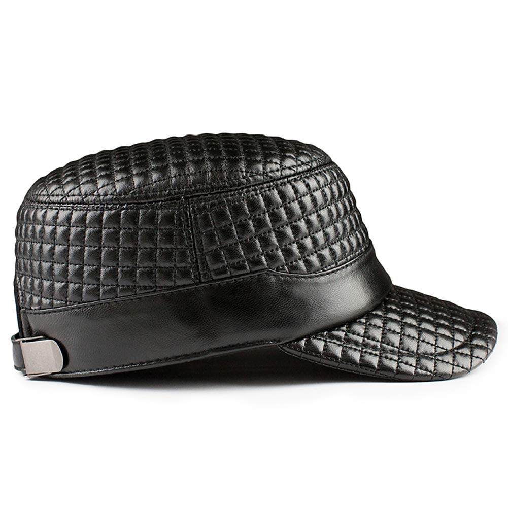 DongBao Gorra de Béisbol para Hombre Ajustable Sombrero de Cuero Suave Sombrero con Forrada Deportivo Al Aire Libre Otoño Invierno
