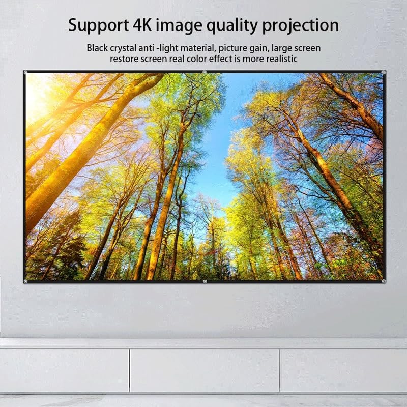 Pantalla portátil con bisel y orificio para proyector 16:9 de 133 pulgadas para uso en casa, oficina o exterior miniatura 2