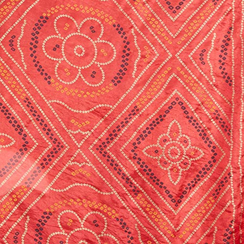 Image of DUPATTA BAZAAR Woman's Printed Bandhini Silk dupatta