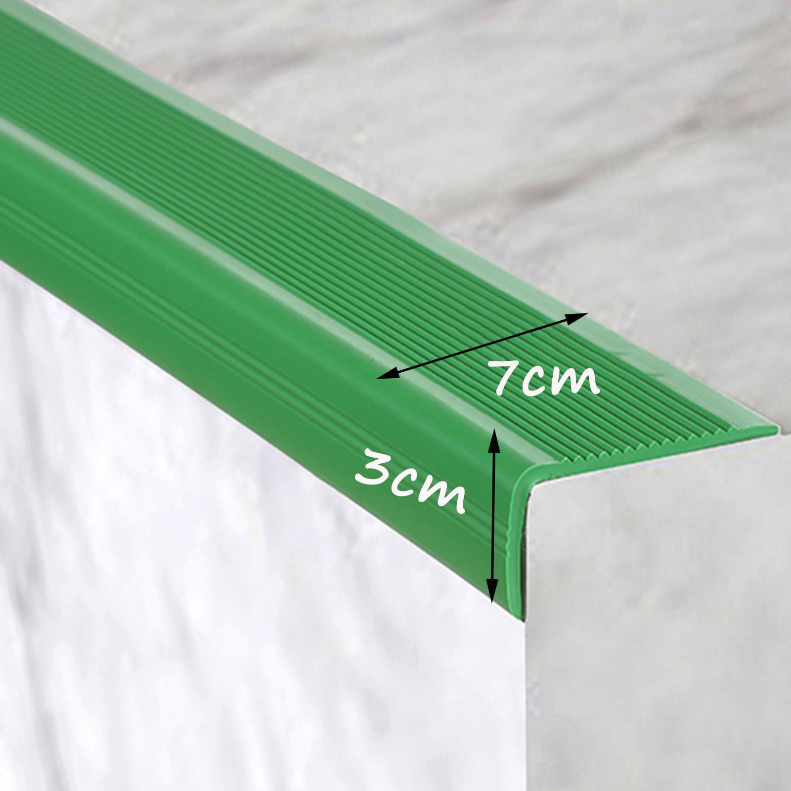 2m Tiras Antideslizantes para Peldaños, Material De Pvc Tira Antideslizante, Forma De L Tira Antideslizante De Borde Escalonado, Adhesivo Y Antideslizante, Apto para Guarderías, Hoteles ( Color : Gree