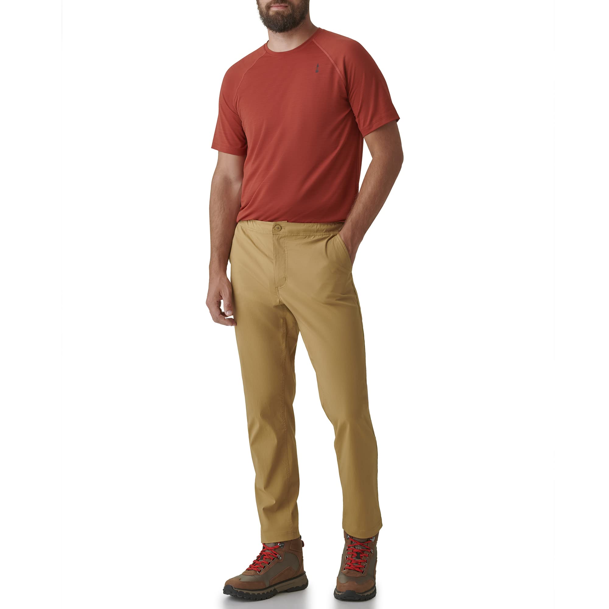 BASS Outdoor Mens Elastic Waist Woven Slacks