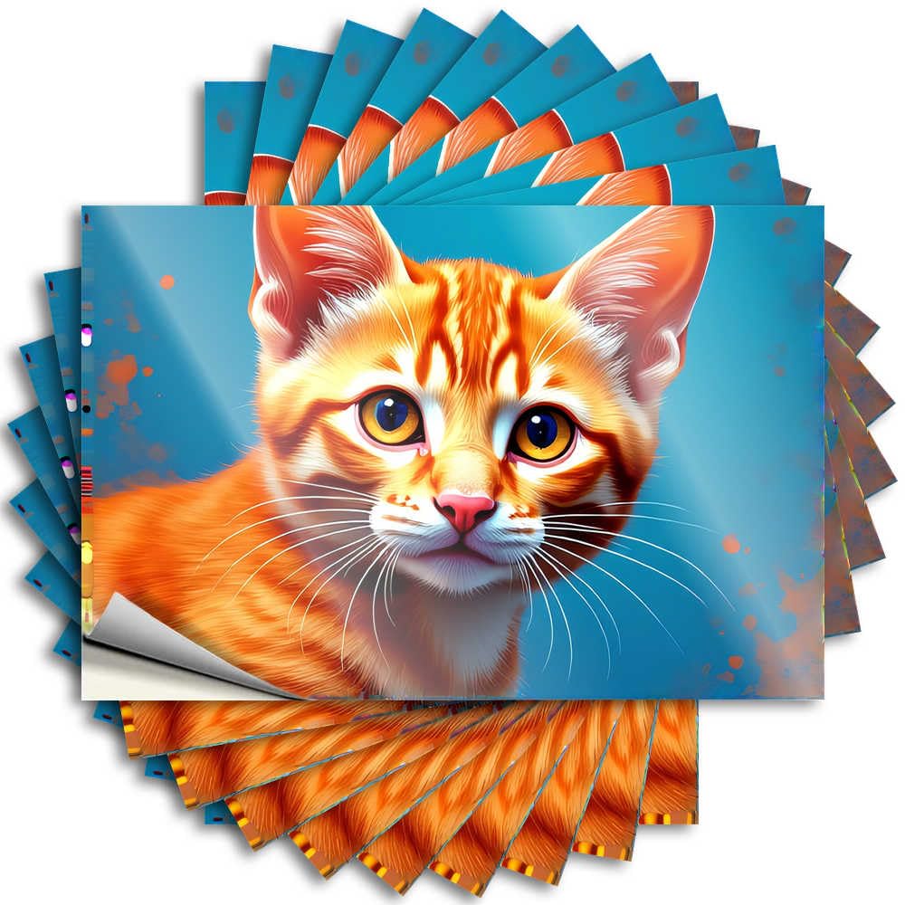 Fzfn Women's Colour Lettering Sticker Inspirational Vinyl Decals, Work Desk Decor Waterproof Wall Stickers For Water Bottle | Adorable Orange Tabby Kitten Portrait Perfect For Teacher Laptop Decor(12X18cm)