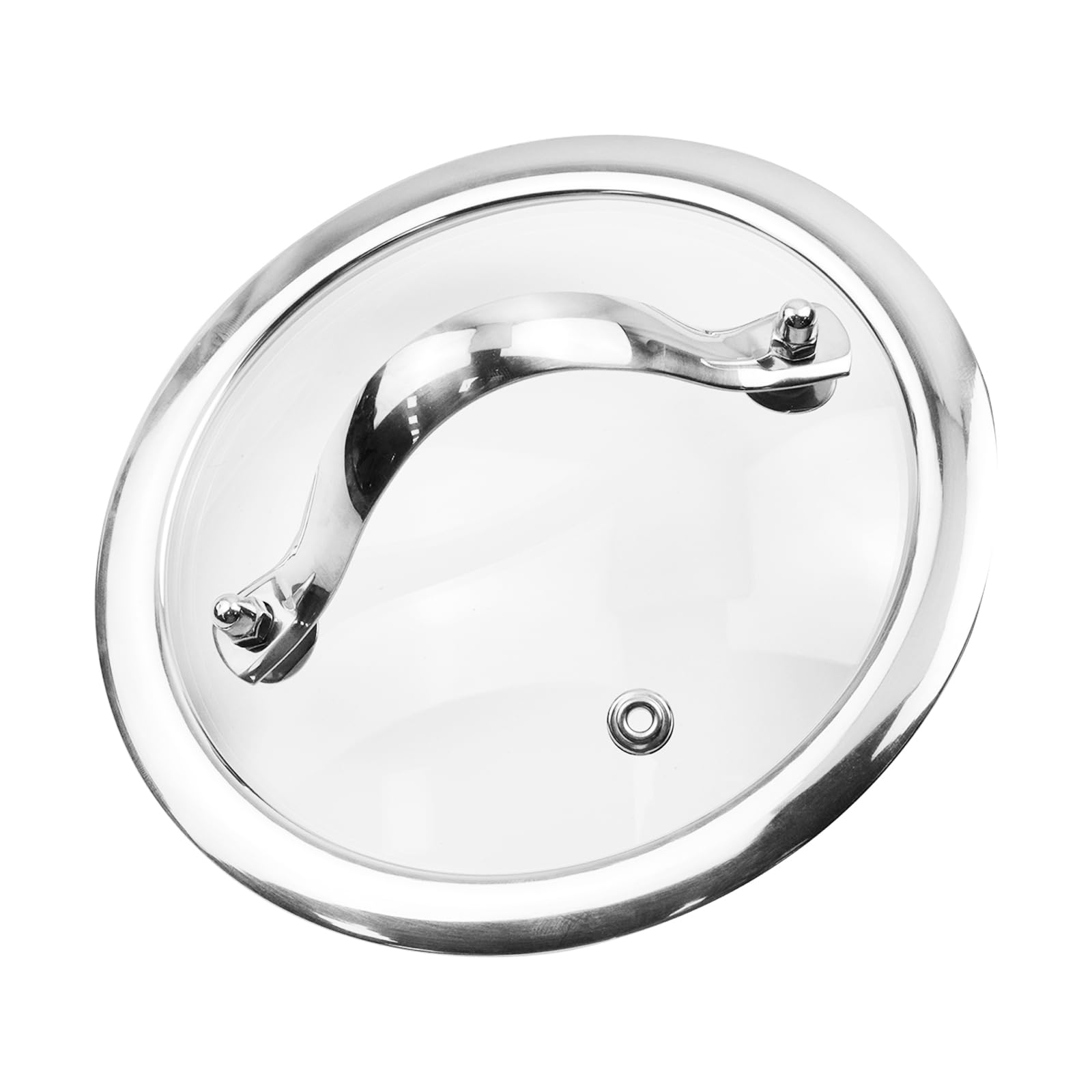 HEVSTIL 8-inch Tempered Glass Pot Lid With Stainless Steel Handle & Rim