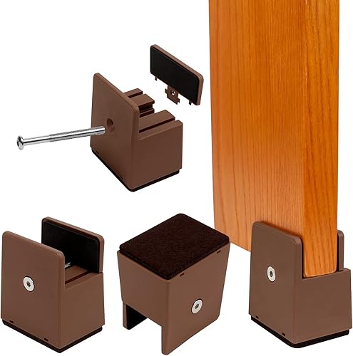 Elevadores de cama de 2 pulgadas con abrazadera de tornillo ajustable, paquete de 4 elevadores de muebles resistentes, soporta hasta 5,000 libras,