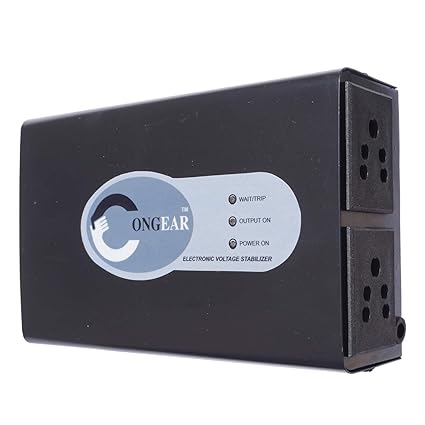 Congear Voltage stabilizer for TV/LCD/LED 32 to 47 inch + Set Topbox/DVD Player(90V to 300V), Voltage Stabilizer Black