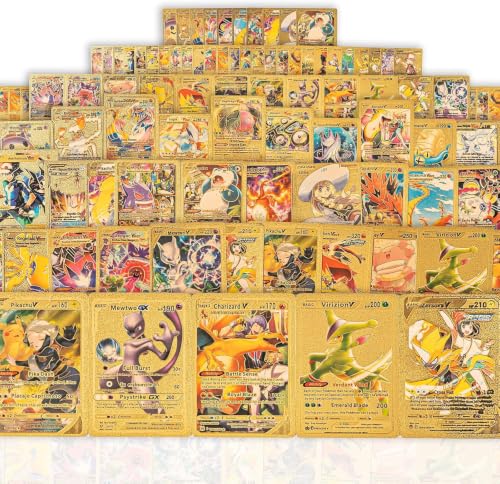 55Pcs Rare Gold Cards Gold Foil Collectible Card Set Suitable for Fans Children and Collectors No Duplicates High-End Gift Game Set.