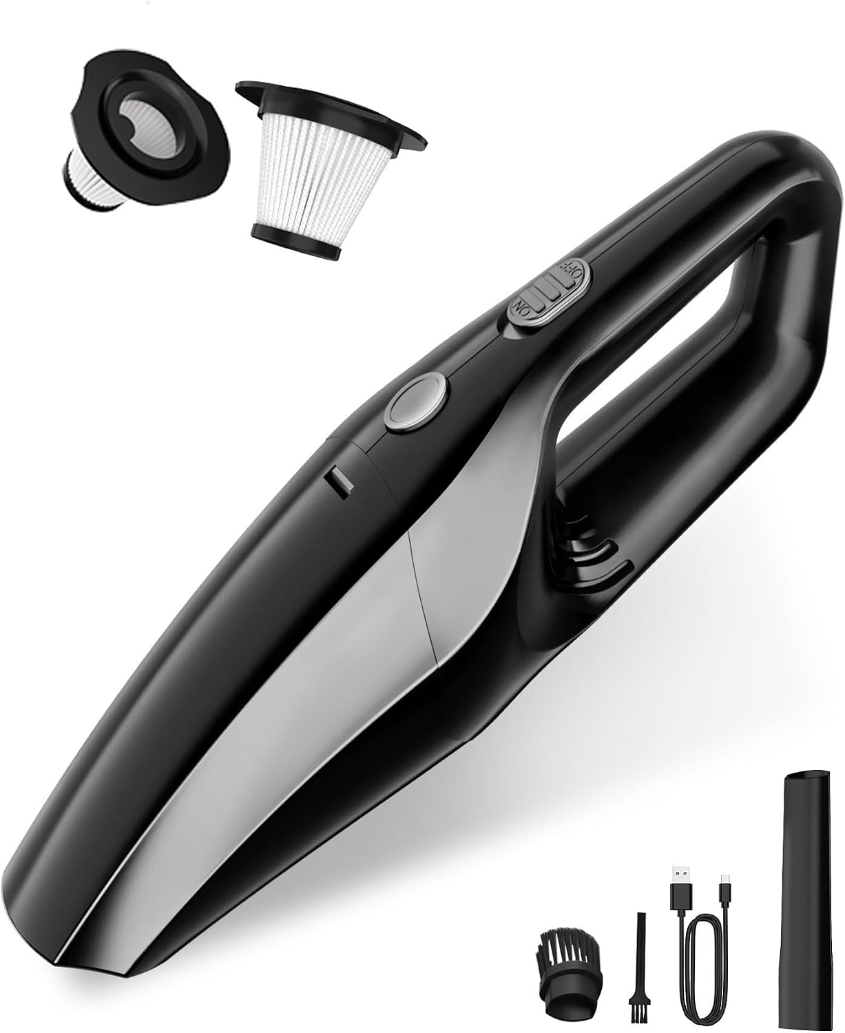 TEMOLA Handheld Vacuum Cordless, Car Vacuum Portable Cordless with Brushless Motor, 0.8lbs Lightweight Mini Vacuum Cleaner, Car Accessories for Women Home Pet Office