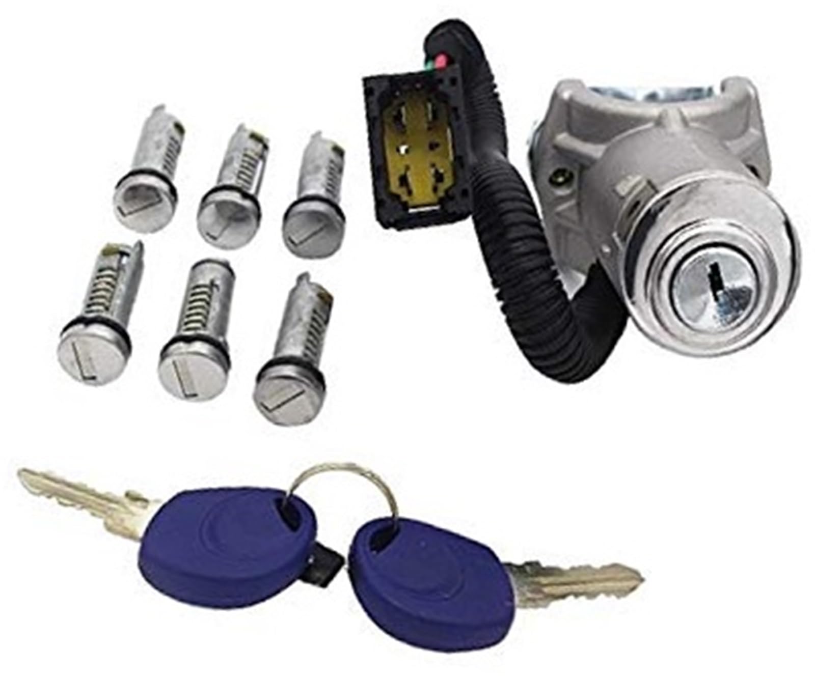 Szwaldaper One Color Auto Door Lock Latch Ignition Switch Barrel Door Lock Set 7Pcs, For Iveco Daily 2006-2012