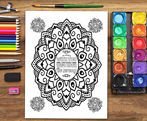 Createspace Papeterie Bleu A Snarky Mandala Coloring Book: Mandalas? Meh. thumb #5