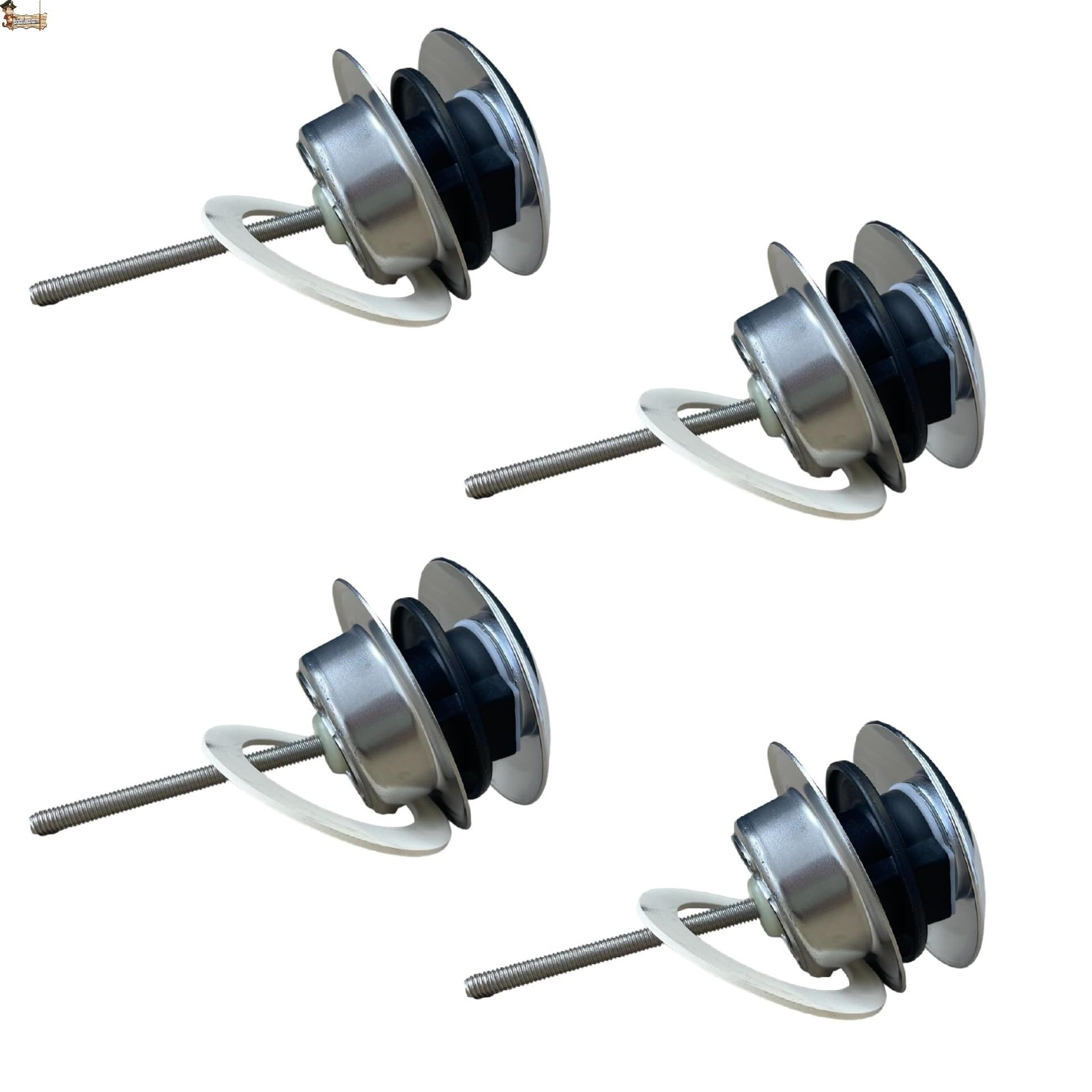 BricoLoco.com Tapón Lavabo Click clack Universal. Pack 4 uds. Sistema de Mecanismo Muelle Clic clac para convertir tapón Convencional de Rejilla en válvula Click clack. Lavabo, bañera, Fregadero (4)