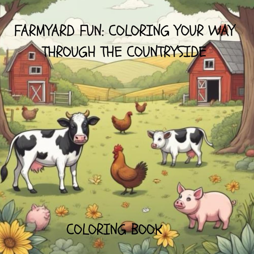 Farmyard Fun: Coloring Your Way through the Countryside: A Happy Farm Coloring Adventure For Kids