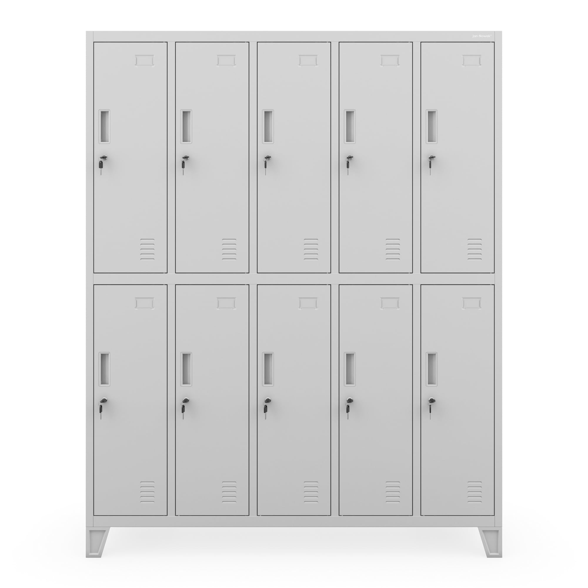 Jan Nowak Umkleideschrank Spindschrank Metall, 10 Fächer, abschließbar