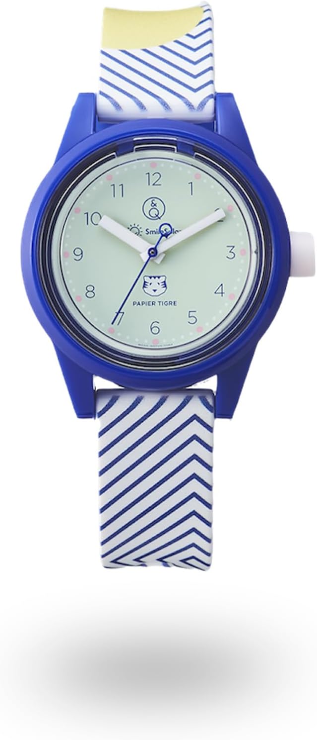 Citizen Q&Q Papier Tigre Collaboration Watch Analog Wristwatch, Smile Solar, Waterproof, Urethane Strap