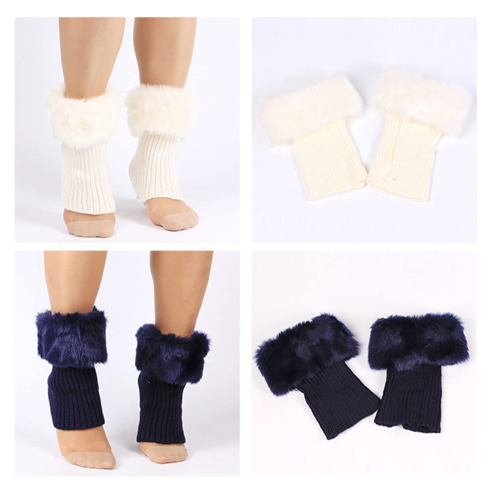 Cazqgoy Jambières En Fausse Fourrure Pour Femmes, Jambières