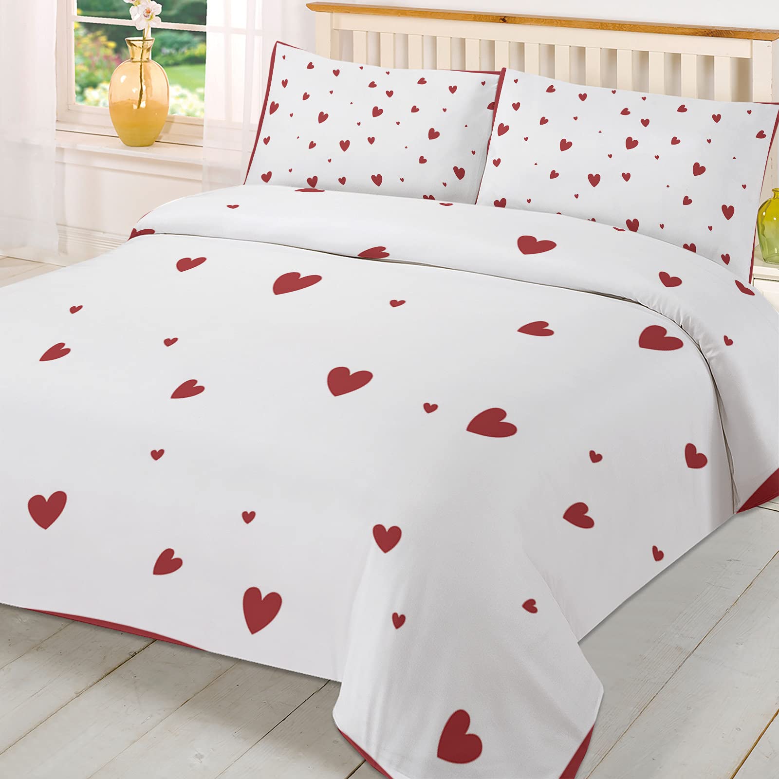 Amazon.com: 3-Pieces Bedding Cover Set, Happy Valentine's