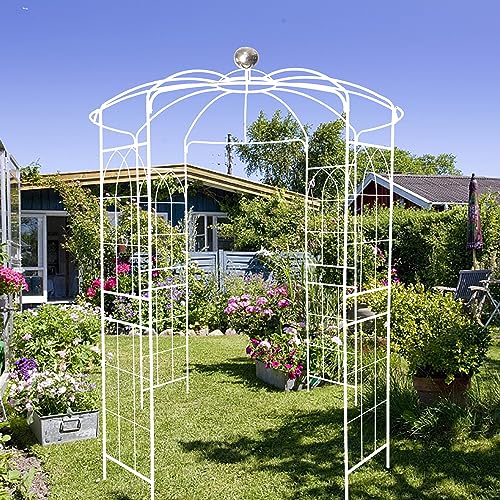 Dia 81.3' Garden Arch Metal Gazebo 9.5 FT High Wedding Pergola Pavilion Outdoor, French Style Heavy Duty Birdcage Shape Garden Arbor for Climbing Plants Vines Rose Trellis Cucumbers,81.3' x 114.2'